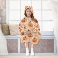 thumbnail image 7 of FORMRS Wearable Blanket Hoodie with Sleeves for Kids Cozy Flannel Sweatshirt, Colorful Halloween Pumpkin Pattern, 7 of 7