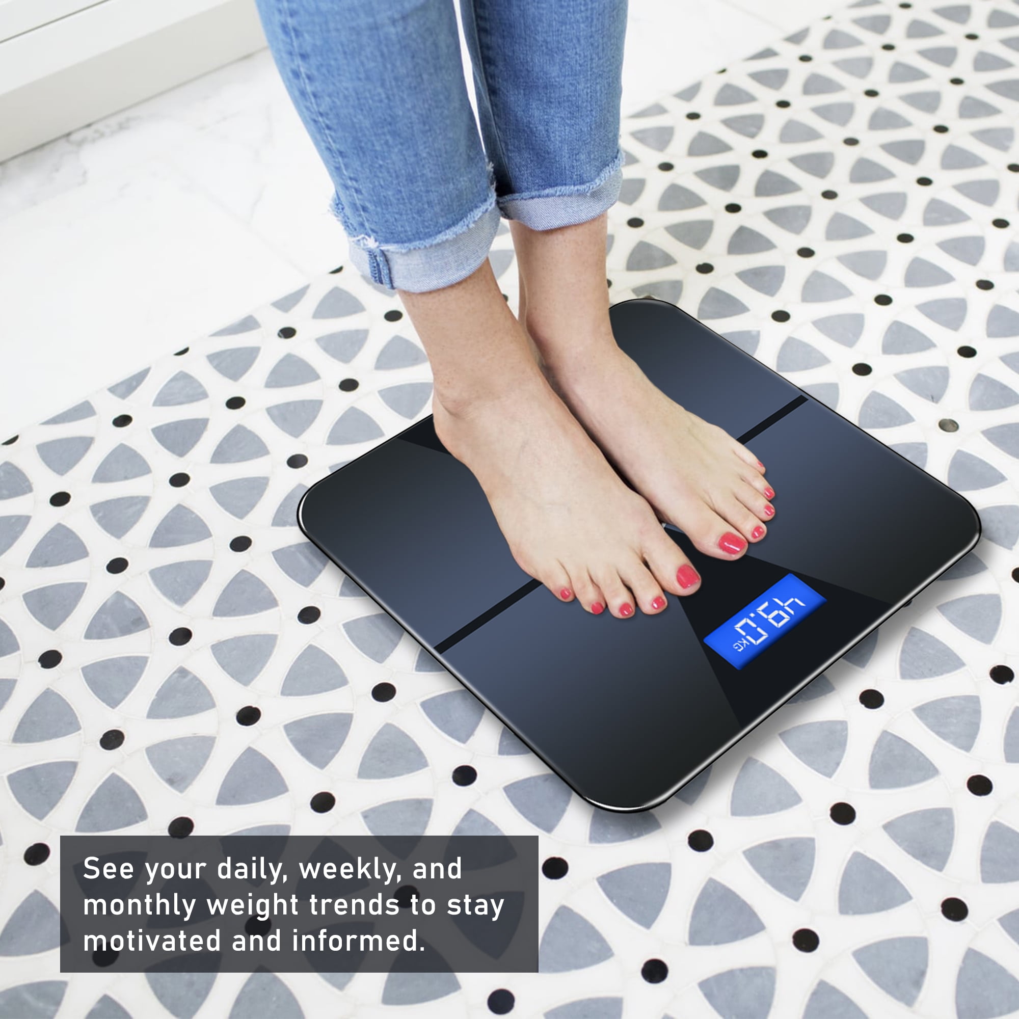 Healthkeep Digital Scales for Body Weight, Body Fat Scale, Weight Scale  Wireless Smart Scale with 4 Highly Accurate G Sensors, 13 Health  Indicators, LCD Backlight Display, 396 lb (Black)