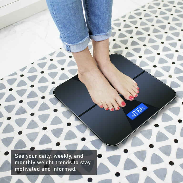 DEIK Smart Digital Body Fat Scale, White Bluetooth Bathroom Scale, with iOS  and Android APP, 180kg/400lb High Precision Measurement, Detects 13 Data  including Body Weight, Fat Content, Muscle Mass 