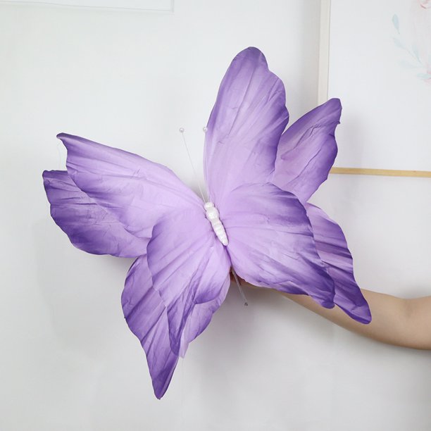 Seda nueva mariposa fantasma fotografía de boda al aire libre ventana de exhibición decoración de boda 50cm mariposa tridimensional