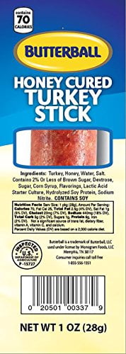 butterball honey cured turkey stick, 1 oz stick