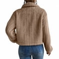 thumbnail image 2 of Women's Short Wool Button-Down Lapel Warm Puffy Coat with Pockets, 2 of 7