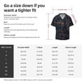 thumbnail image 5 of Lsque Copper-Gold Gloss Outline Rose print Men's Cuban Collar Short Sleeve Shirt Summer Beachwear Casual Button Down Fashionable Vacation Leisure Shirt-3X-Large, 5 of 7
