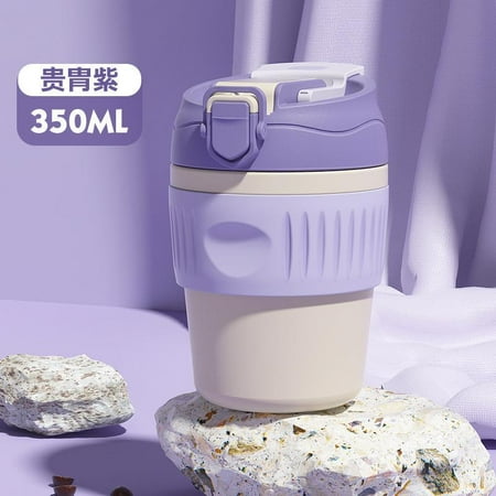 

SterneMond A stainless steel double drink cup portable creative thermos cup female coffee handy cup gift straw student water cup - Nongqiao coffee - 500ml - capacity