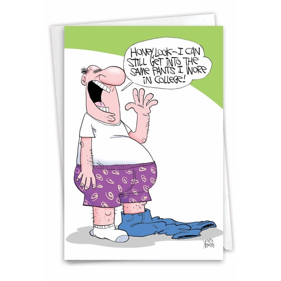 1 Funny Birthday Card with Envelope - College Pants C6957BDG