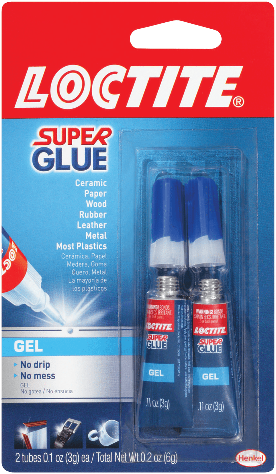 Loctite Super Glue Gel 3g Tubes, 2 pack