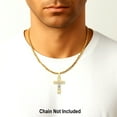 thumbnail image 3 of 10k Two-tone Gold Mens Crucifix Cross Religious Pendant Pendant Necklace for Men, 3 of 3