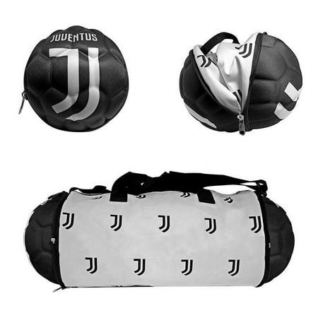 UPC: 0847851052587 | Maccabi Art Official Juventus FC Soccer Ball Shaped Duffel Bag for Sports
