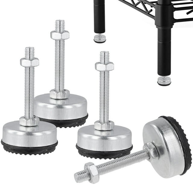4 Packs Leveling Feet, Heavy-Duty Furniture Leveler Feet with Locking Nuts, Adjustable M8 Leveling Screw Legs for Furniture Machine Workbench, 2.36"H