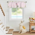 thumbnail image 6 of Valance Curtains for Kitchen Windows Watercolor Easter Rabbit Daisy Rod Pocket Valance Pink Checkered Plaid Short Window Curtain Topper for Bedroom Living Room Bathroom 54x18in,1&nbsp;Panel, 6 of 9