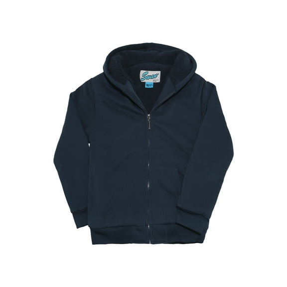 Swan Boy's Sherpa-Lined Hoodie Jacket w/ Split Kangaroo Pockets (1-Pack)