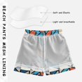 thumbnail image 3 of FORMRS Boys Swim Trunks Quick Dry Mesh Liner Boardshorts Sizes XS-XL, Blue Geometric, 3 of 7
