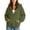Green-15, variant on DISKEBUISS Women's Wrap V Neck Hoodie Long Sleeve Front Kangaroo Pocket Loose Casual Sweatshirt