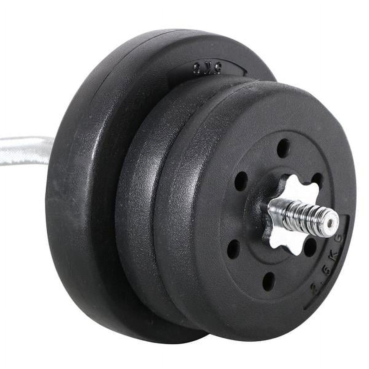 Renwick 55lb Barbell Dumbbell Weightlifting Set Black