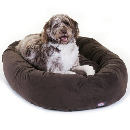 UPC: 0788995675013 | Majestic Pet Suede Bagel Dog Bed Spine Support Bolster Machine Washable