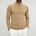 thumbnail image 2 of ZIXKCGDSE Quarter Zip Pullover Men Long Sleeve Shirts Fitness Sports Workout Gym Athletic Tee Size L, 2 of 4