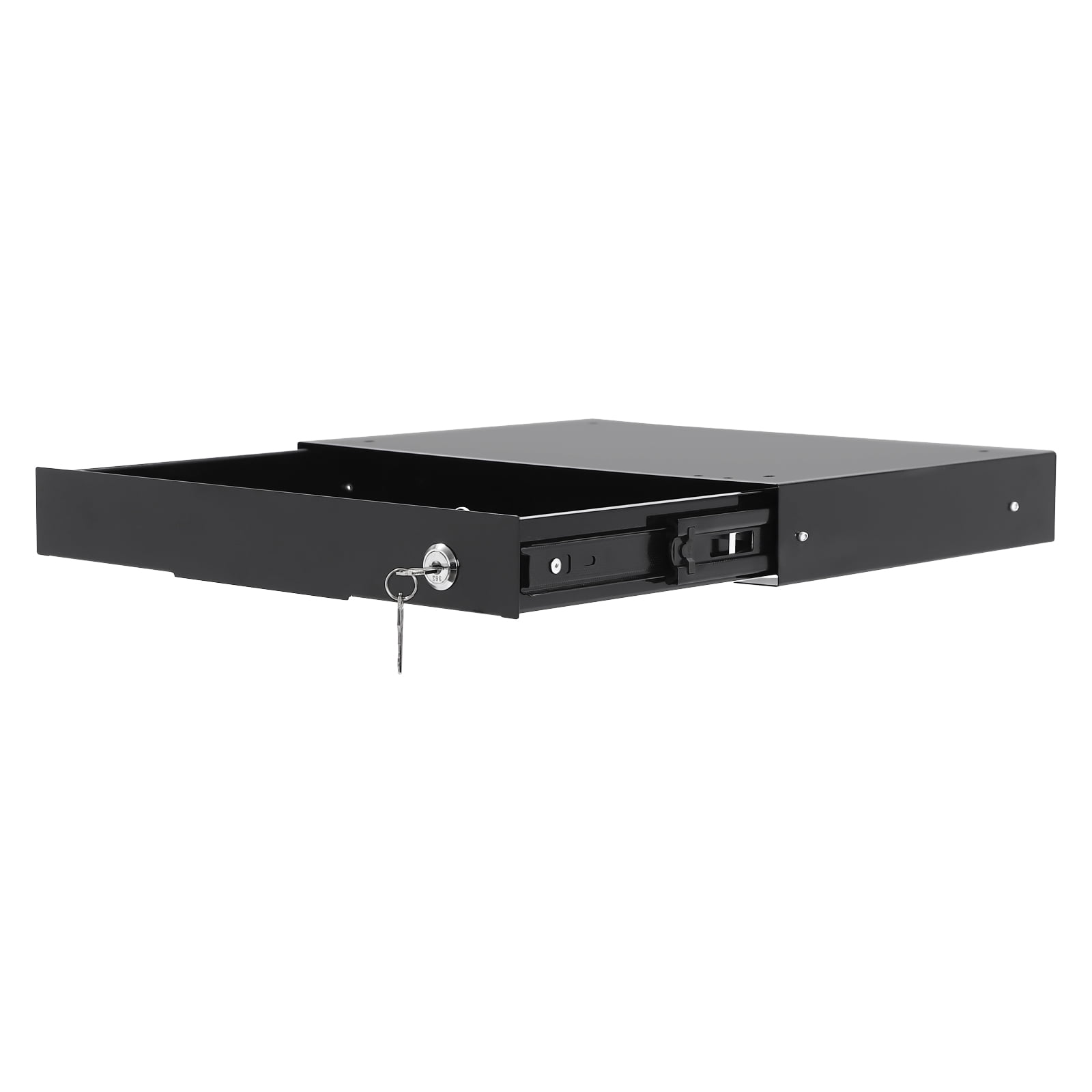Black Iron Under Desk Mounted Sliding Pull-out Drawer, Modern Drawer Storage Organizer, Pull-out Drawer