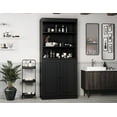 thumbnail image 3 of 100% Solid Wood 32" Bathroom Cabinet with Solid Doors, 2-Drawers and Adjustable Shelves, 3 of 6