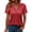 *Red, variant on ClodeEU Women's Spring Summer V Neck Short Sleeve Solid Color Loose Top T-Shirt Blue,Womens Plus S