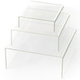 thumbnail image 3 of Huhudde Acrylic Display Risers Stand Set of 3 Medium Low Profile Tiered for Showcasing, 3 of 9