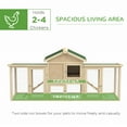 thumbnail image 4 of PawHut Chicken Coop, Wooden Large Rabbit Hutch with Nesting Box, Run, Ramp, 4 of 10