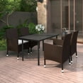 thumbnail image 1 of vidaXL 5 Piece Garden Dining Set with Cushions Poly Rattan and Glass, 1 of 4