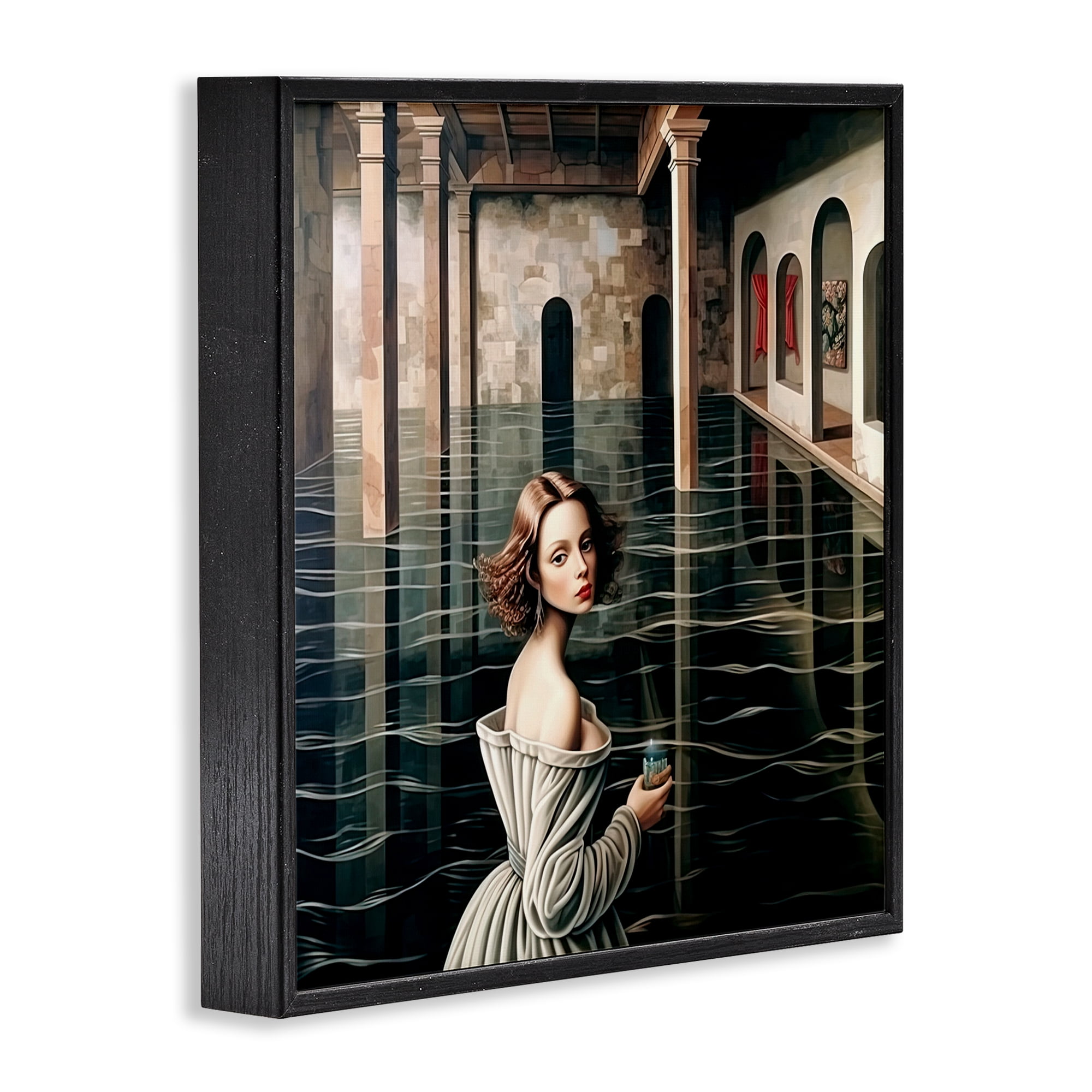 Portal Of Reflections Black Framed Giclee Art, design by Sasha