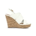 thumbnail image 3 of BLISSFUL STEP Women's Sandals Platform Heels Ankle Strap Wedges Sandals White 7, 3 of 8