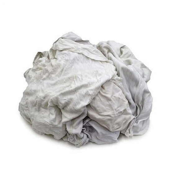 Recycled Cotton T-shirt Cloth Rag 4 lb. Varies Sizes, White
