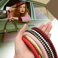 thumbnail image 6 of Uxcell 50cm/19.7" Braided Leather Purse Replacement Strap for Handbag, Pink, 6 of 6