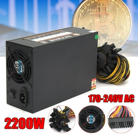 2200W 8PIN Power Supply For 8 GPU Eth Rig Ethereum Computer Components & Parts Coin Mining Miner