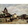 thumbnail image 2 of Marcel Leprin 14x11 Black Ornate Wood Framed Double Matted Museum Art Print Titled: The Saint-Germain-De-Charonne Church, Place Saint-Blaise and Rue De Bagnolet (1920), 2 of 5