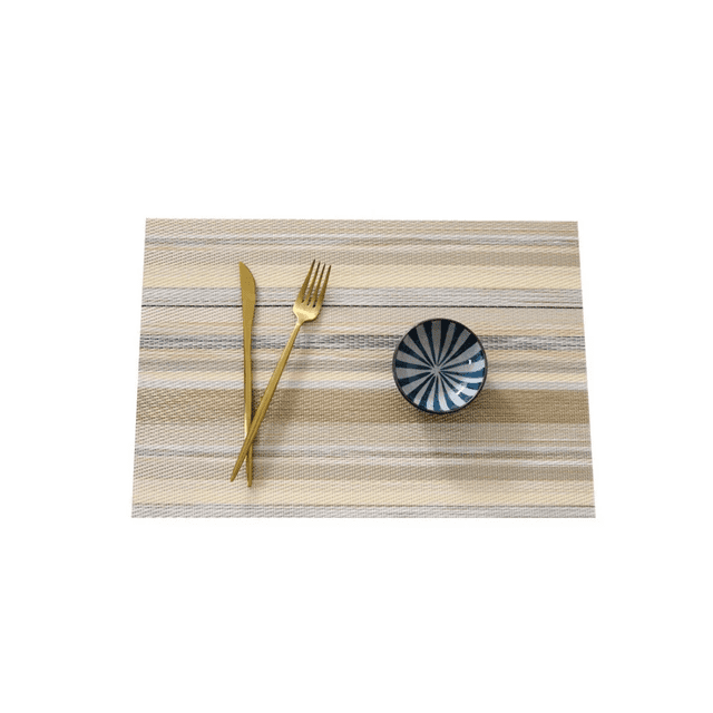 8pcs Juego De Manteles Individuales Antideslizante A Rayas