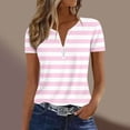 thumbnail image 6 of Kezqiaxn Blouses for Women Dressy Casual Zipper Short Sleeve V-Neck Work Shirts with Pocket Loose Tunic Blouses, 6 of 6