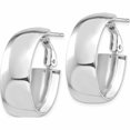 thumbnail image 3 of 14K White Gold High Polished 10mm Omega Back Oval Hoop Earrings (25.7 X 18.41), 3 of 8
