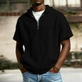 thumbnail image 2 of QTBIUQ Mens Summer Hoodie Short Sleeve Zipper Athletic Shirt Waffle Lightweight Breathable Activewear Top for Gym Workout Black, 2 of 7