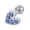 White + Blue, variant on 1Pc Women Rhinestone Inlaid Heart Ear Stud Earring Piercing Cartilage Jewelry