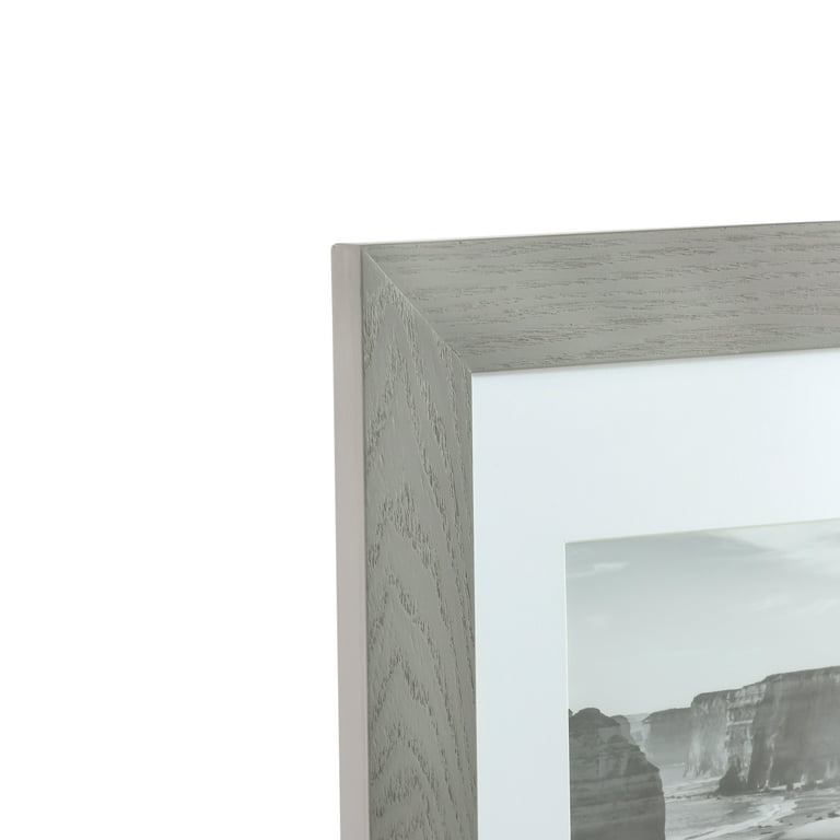 Mainstays 8x10 inch Matted to 5x7 inch Flat Wide Grey 1.5 Gallery Wall  Picture Frame 