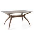 thumbnail image 3 of GDF Studio Sage Modern 5-Piece Dining Set, 59" Rectangle Table with Upholstered Chairs, Solid Wood Frame, Dark Gray+Walnut, 3 of 16