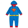 thumbnail image 3 of DC Comics Justice League Superman Toddler Boys Zip Up Cosplay Fleece Coverall and Cape Toddler to Big Kid, 3 of 5