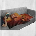 thumbnail image 6 of Christmas Soft Flannel Fleece Throw Blanket, Noel Room Design Bunch of Holly Yule Objects Fantasy Eve Ornate Illustration, Cozy Plush for Indoor and Outdoor Use, 70" x 90", Orange, by Ambesonne, 6 of 6