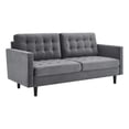 thumbnail image 2 of Modway Exalt Tufted Performance Velvet Sofa in Gray and Black, 2 of 10