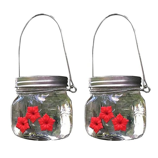 Paquete De 2 comederos para pájaros, comedero portátil para pájaros y flores colgante para exteriores, Compatible con jardín colgante para exteriores