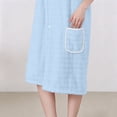 thumbnail image 6 of Terry Cloth Robes for Women Wearable Bath Towel Dress Absorbent Sleeveless Wrap with Pocket Hair Drying Cap for Home Spa Shower Wear, 6 of 8