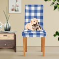 thumbnail image 6 of Blue Buffalo Plaid Check Dining Chair Covers Set of 4 Spandex Stretch Dining Chair Slipcover for Home Decorations Restaurant, 6 of 6