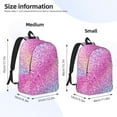 thumbnail image 3 of Naloa Fun Rainbow Pink Canvas Backpack for Men Women Rucksack Casual Travel Daypack College Tote Satchel Bookbag for Teens-Small, 3 of 7