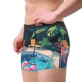 thumbnail image 4 of Daiia Tropical Poolside Relaxation Men's Underwear Boxer Briefs, Cotton Stretch Moisture-Wicking Underwear-Small, 4 of 9