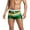 Green, variant on Men's Summer Seaside Beach Holiday Swimming Print Lace Up Briefs Swimsuit, Nylon Material, with Elastic Waist, Side Pockets, and Quick Drying Feature