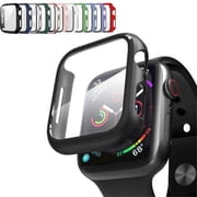 Apple Watch Case Series 7 for 45mm/41mm with Built-in Tempered Glass Screen Protector (All Watch Series), Guard Bumper Full coverage Cover for Apple Watch Case, Color