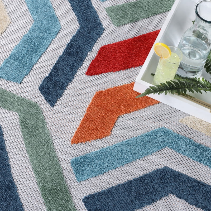 Superior Waimea Geometric Indoor Outdoor Area Rug, 9' x 12', Multicolor
